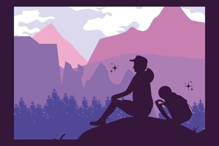 A woman's solo adventure on top of a mountain